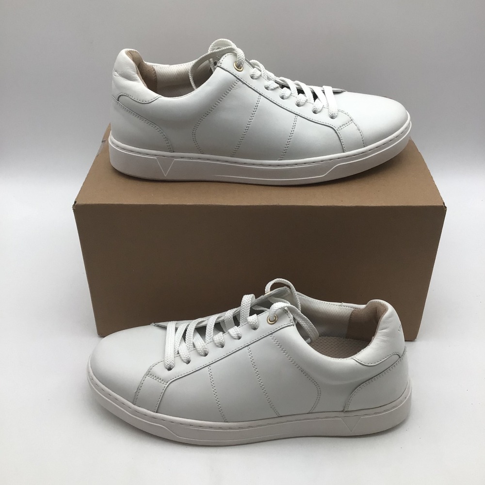 Vionic Lucas II Mens White Leather Low Top Sneakers Wide Size 9 Orthotic NEW